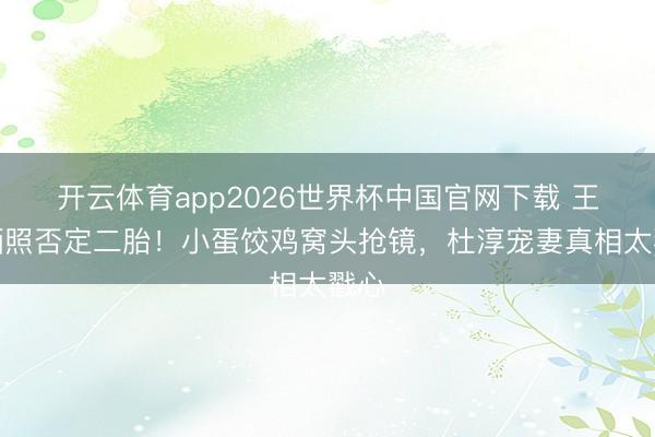 开云体育app2026世界杯中国官网下载 王灿晒照否定二胎！小蛋饺鸡窝头抢镜，杜淳宠妻真相太戳心