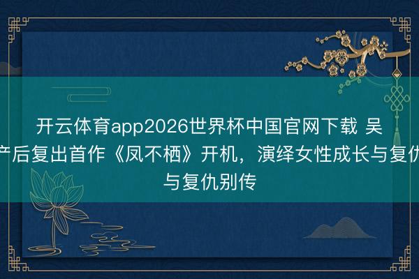 开云体育app2026世界杯中国官网下载 吴谨言产后复出首作《凤不栖》开机，演绎女性成长与复仇别传