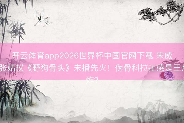 开云体育app2026世界杯中国官网下载 宋威龙张婧仪《野狗骨头》未播先火！伪骨科拉扯感是王炸？