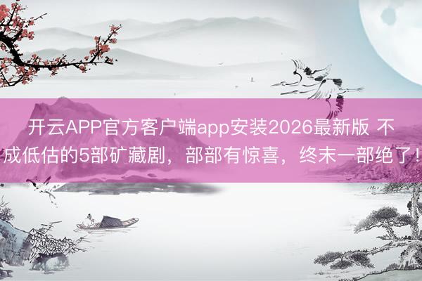 开云APP官方客户端app安装2026最新版 不成低估的5部矿藏剧，部部有惊喜，终末一部绝了！