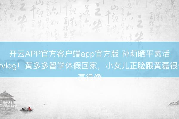开云APP官方客户端app官方版 孙莉晒平素活命vlog！黄多多留学休假回家，小女儿正脸跟黄磊很像
